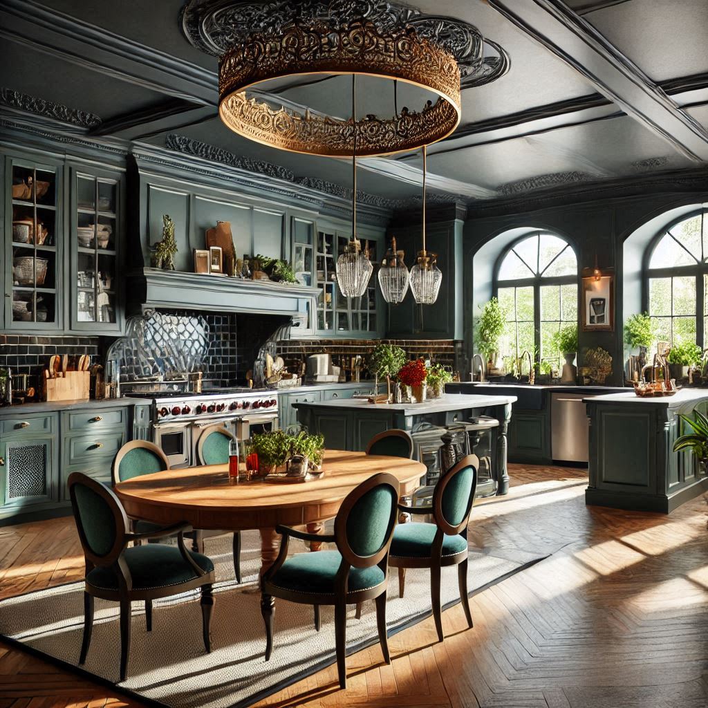 Kitchen with dinning room design interior ()
