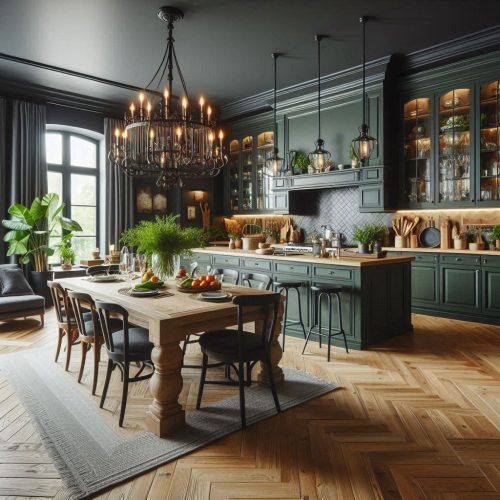 Kitchen with dinning room design interior ()