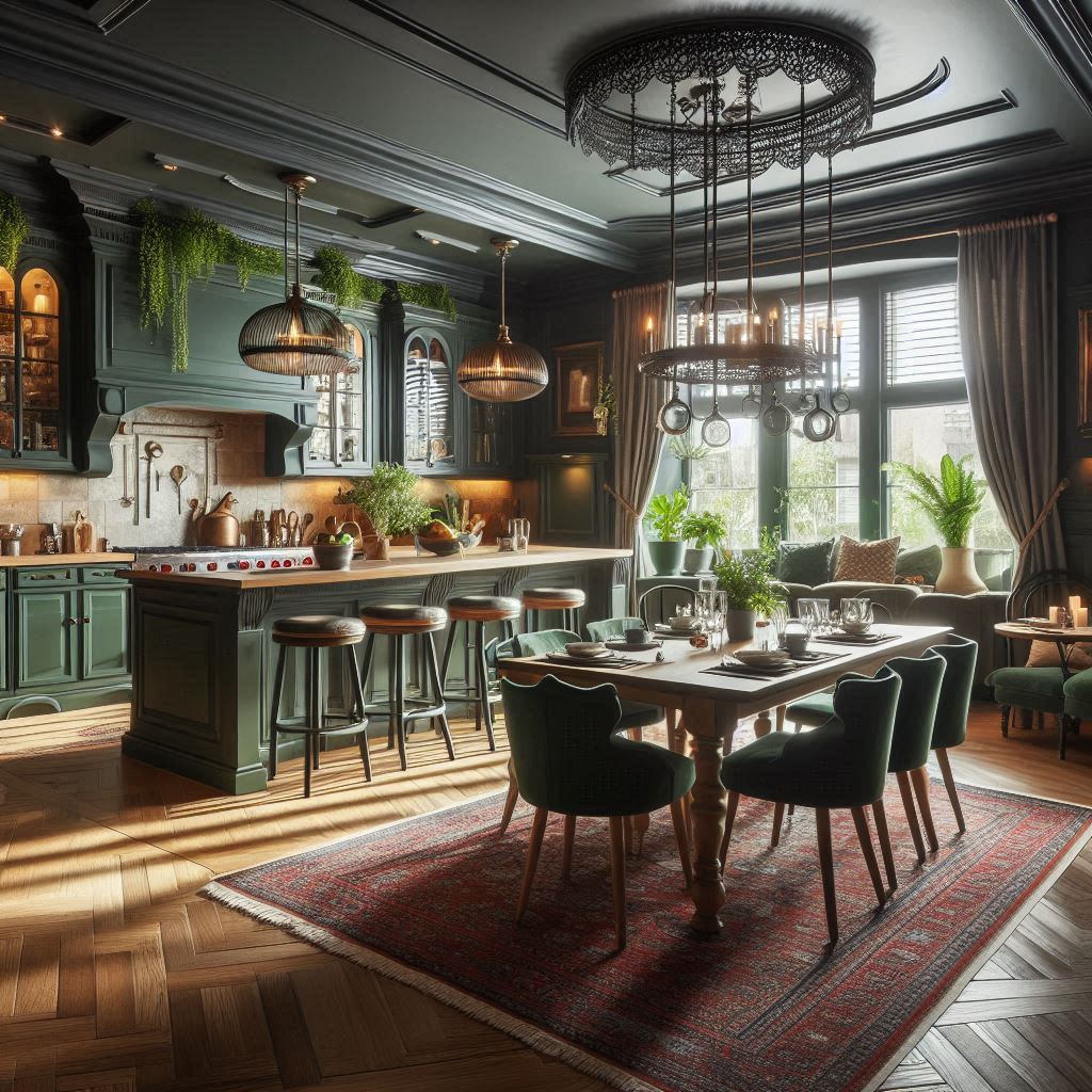 Kitchen with dinning room design interior ()