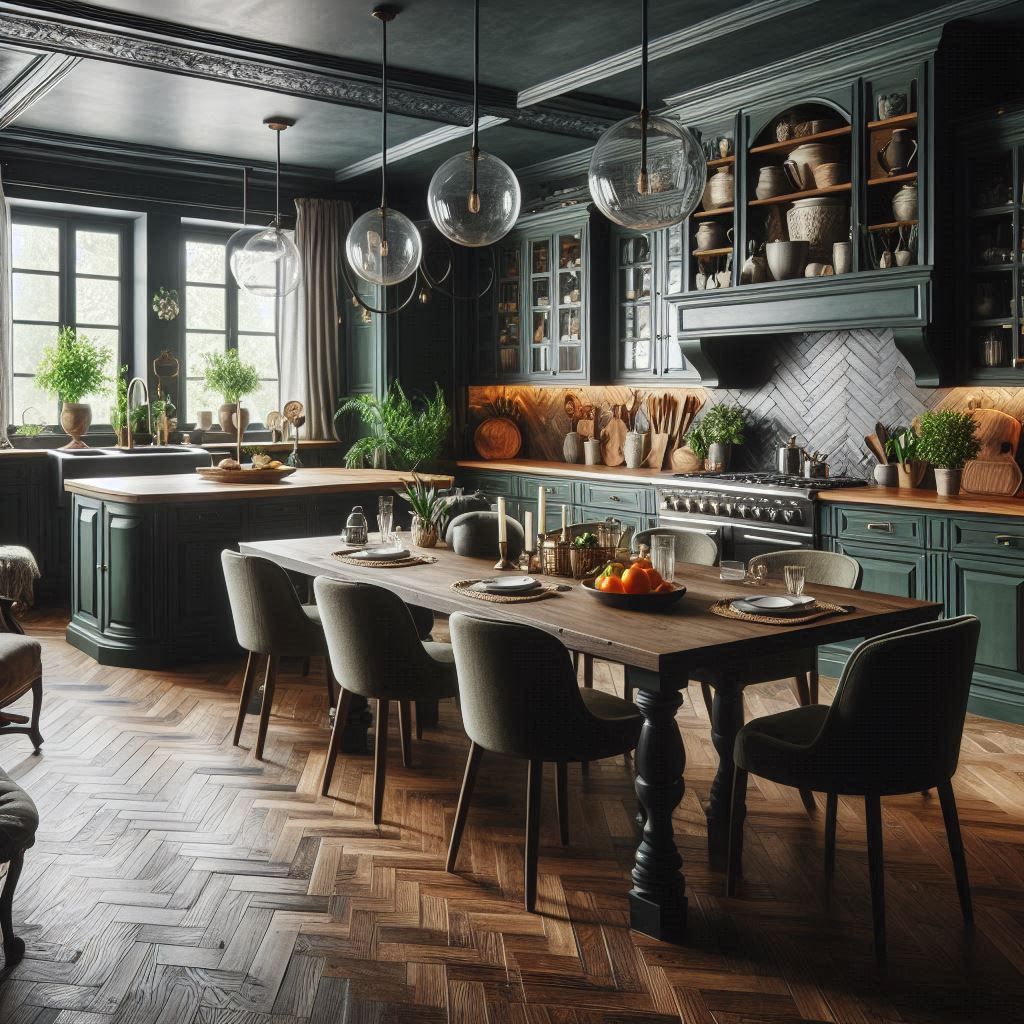Kitchen with dinning room design interior ()