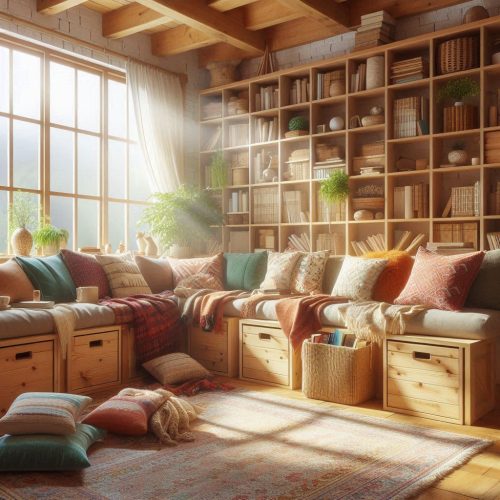 Living room storage ottoman