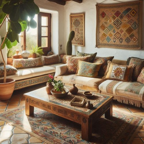 Mediterranean living room design charm
