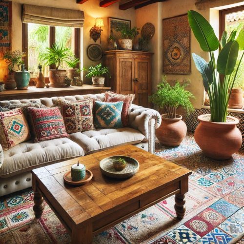 Mediterranean living room design rustic