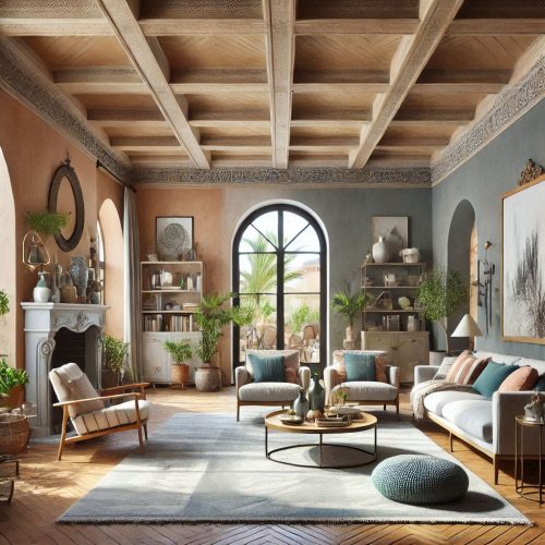 Mediterranean living room design walls furntiture