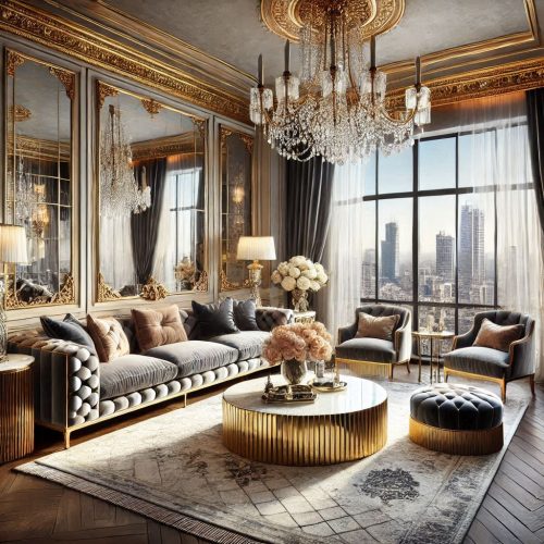 art deco glamour style living room ()