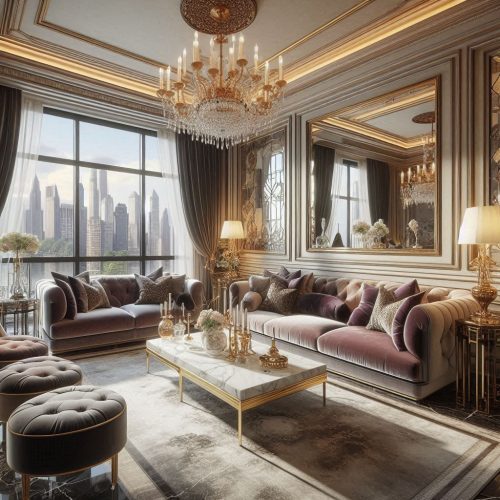 art deco glamour style living room ()