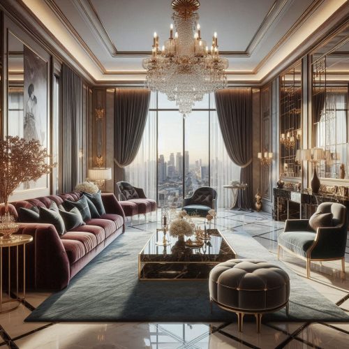 art deco glamour style living room ()