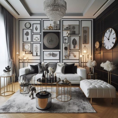 black and white living room design