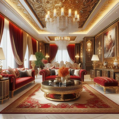 golden ceiling red furntirue