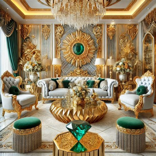 golden green royal living rooom