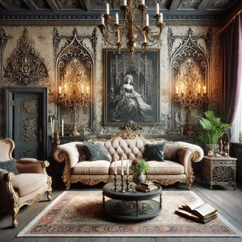 gothic revival living room gothic inpired living room interior ()