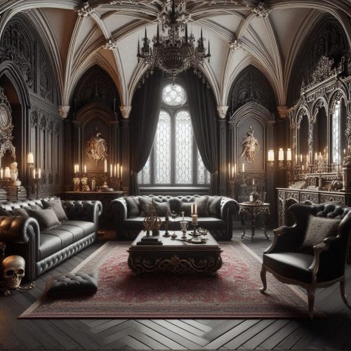 gothic revival living room gothic inpired living room interior ()