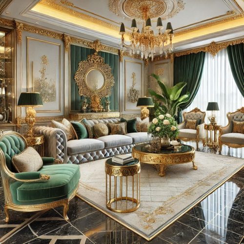 green living room luxury royal