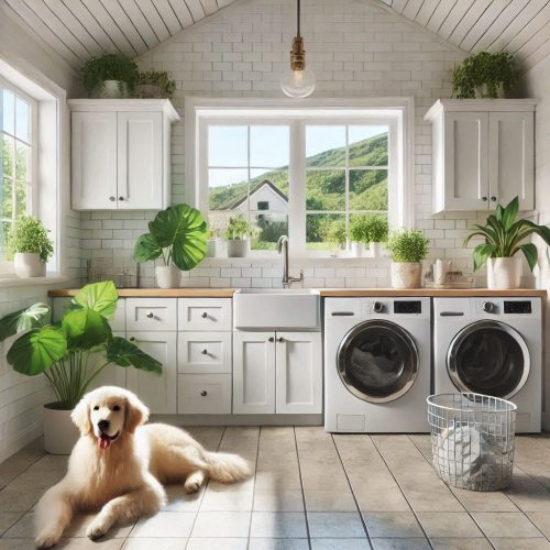 laundry room with cabinets shelves stackable machine drying racks ()