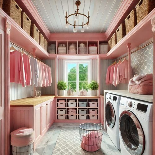 laundry room with cabinets shelves stackable machine drying racks ()