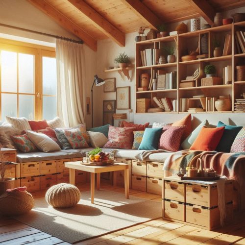 living room storage ottomans