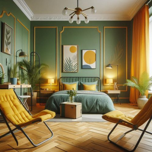 modern bedroom with sitting idea ()