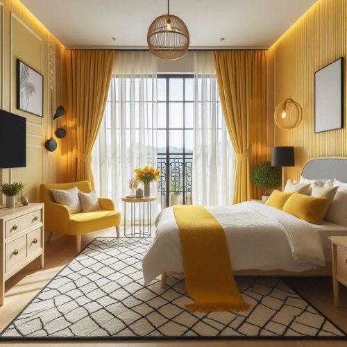 modern bedroom with sitting idea ()