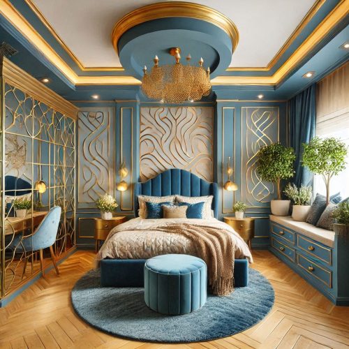 modern bedroom with sitting idea ()