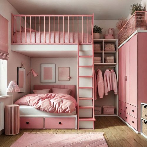 modern small bedroom with wardrobe design idea ()