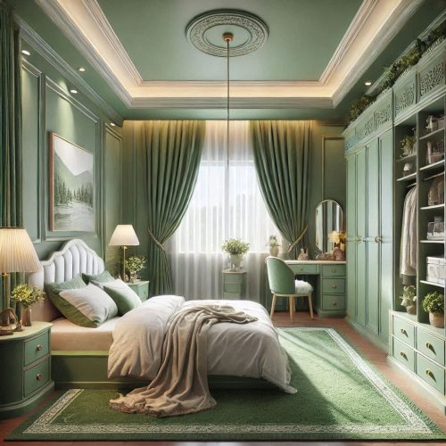 modern small bedroom with wardrobe design idea ()