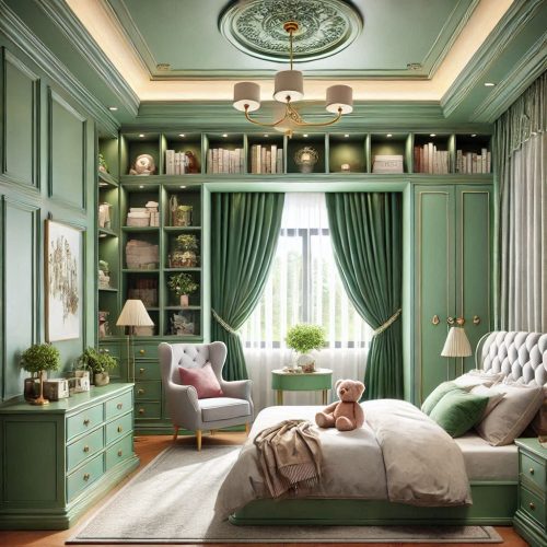 modern small bedroom with wardrobe design idea ()