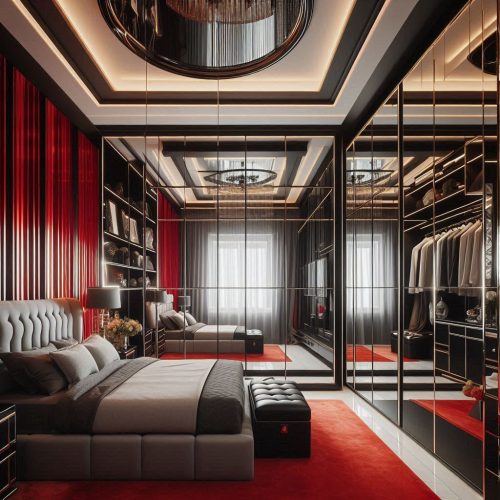modern small bedroom with wardrobe design idea ()