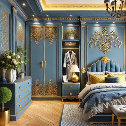 modern small bedroom with wardrobe design idea ()