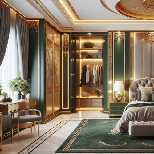 modern small bedroom with wardrobe design idea ()
