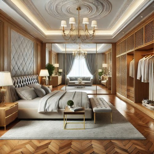 modern small bedroom with wardrobe design idea ()