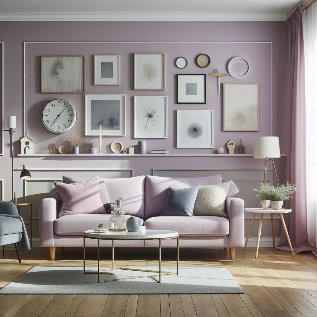 pale lavender living room design