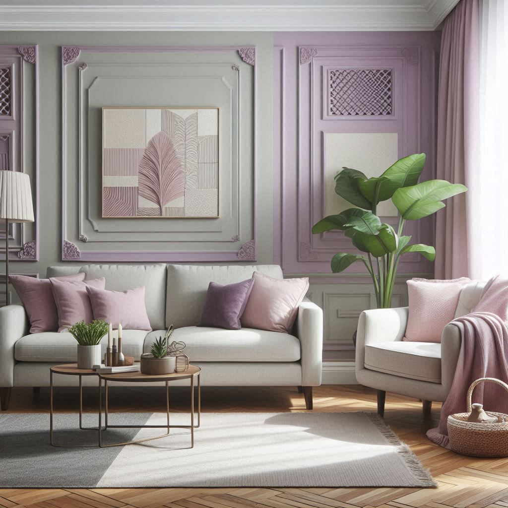 pale lavender living room idea