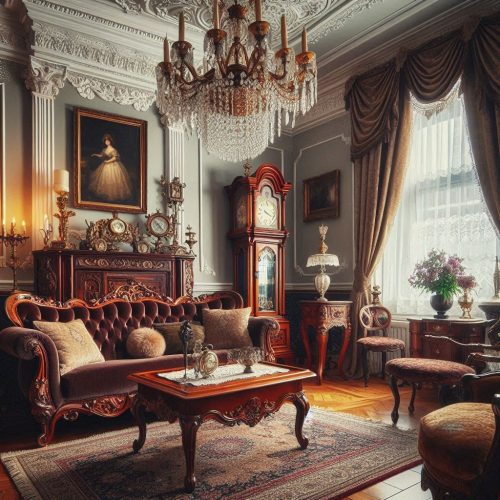 pop ceiling style vintage antique living room curtains vintage clock