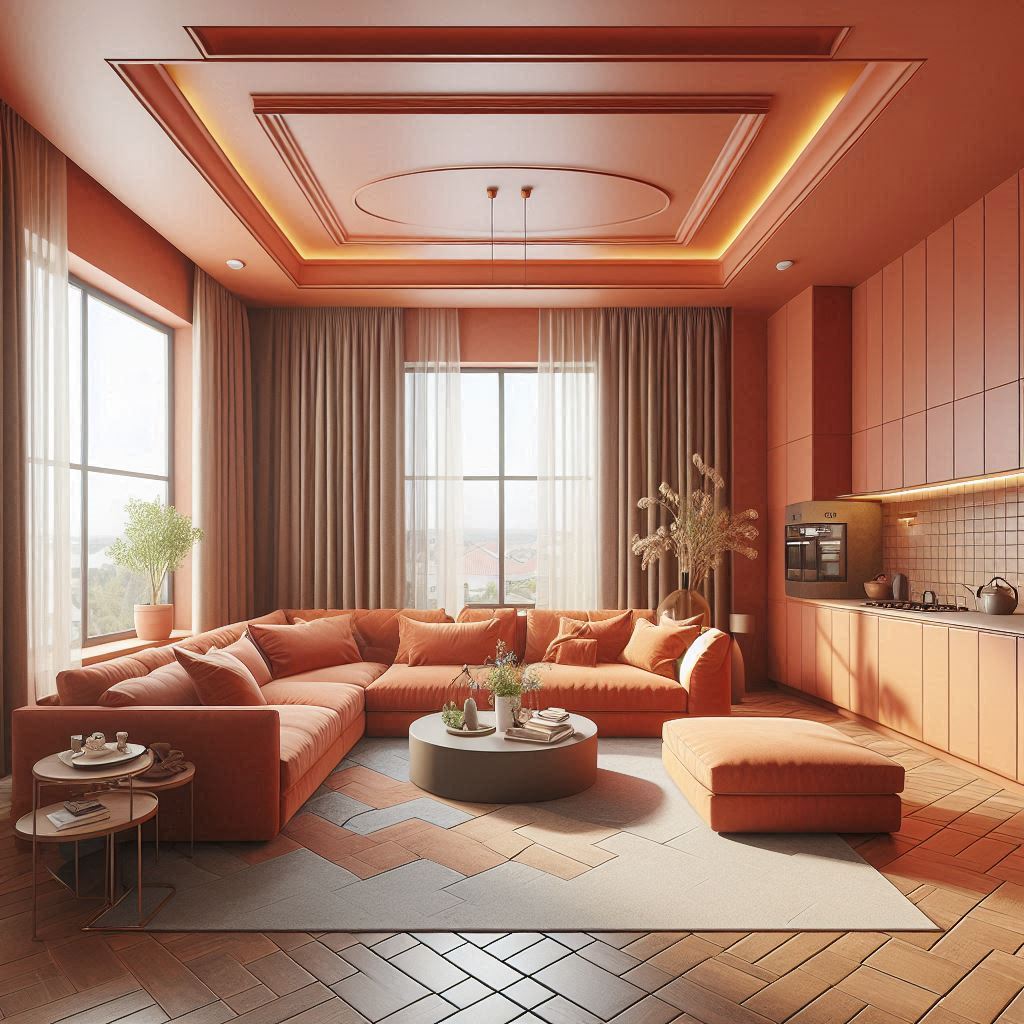 terracotta living room theme