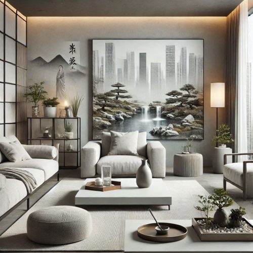 urban zen living room with zen aesthetics ()