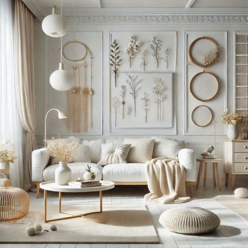white aesthetics for living room interior ()