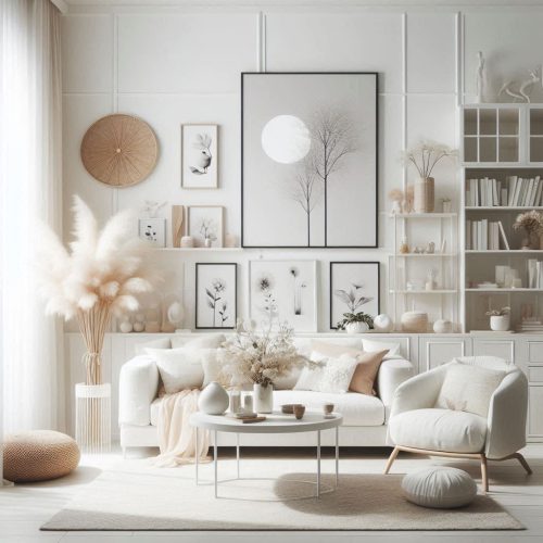 white aesthetics for living room interior ()