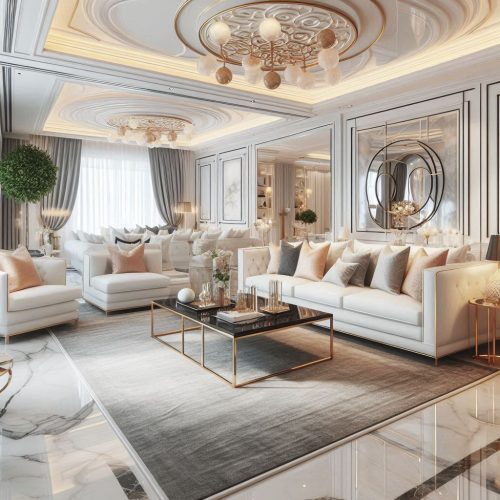 white aesthetics for living room interior ()