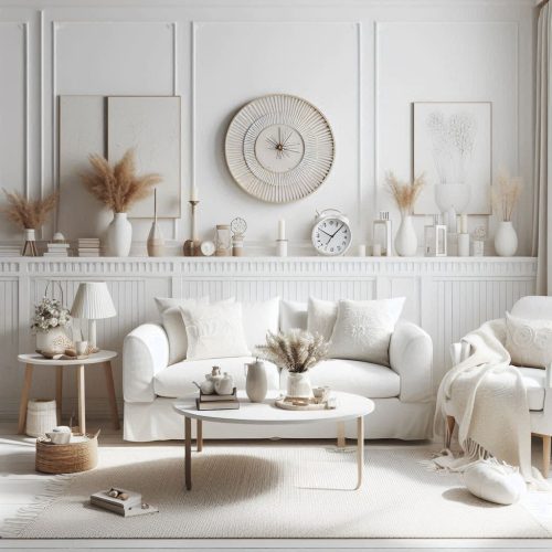 white aesthetics for living room interior ()
