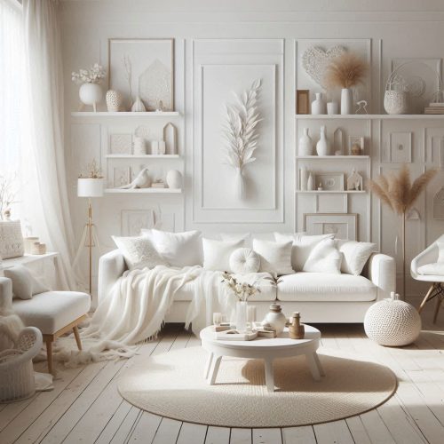 white aesthetics for living room interior ()